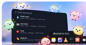 Break Buddy app screenshot — desktop hydration and break reminders