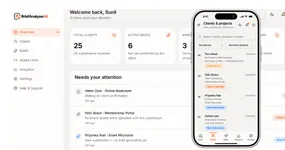 BriefAnalyser AI app screenshot — client briefs dashboard