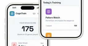 CogniTrain app screenshot — memory and focus mind games