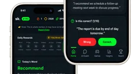 English Learning App screenshot — streaks, XP and AI coach