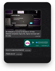 WhatsApp chat — Sunil sir reviewing a student's assignment